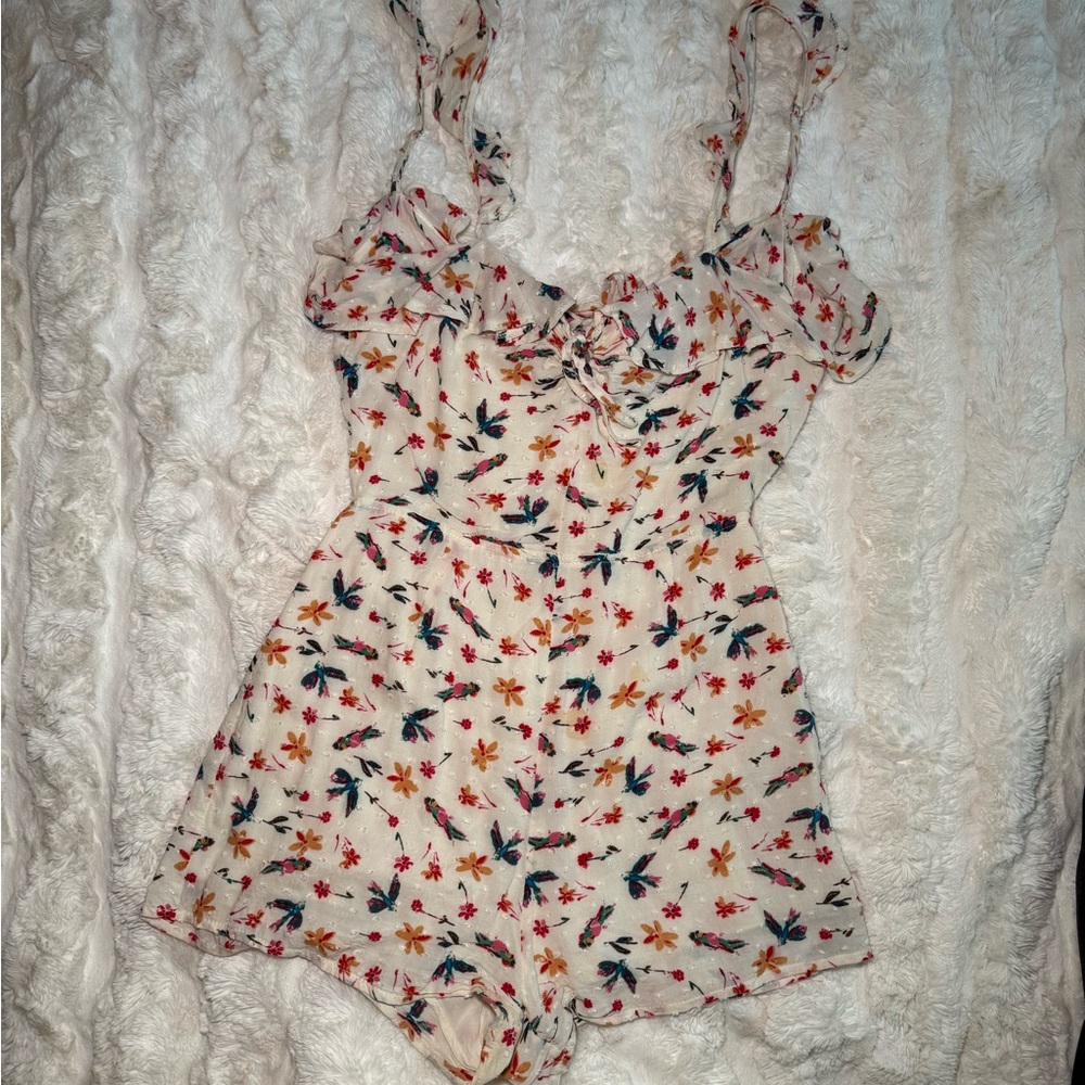 Honey Punch Floral Ruffle Romper